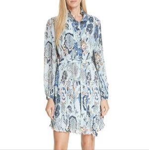 Tory Burch Deneuve Ruffle Trim Floral Print Dress Size 4